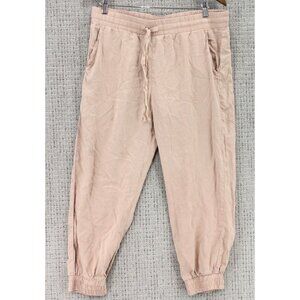 Cloth & Stone Pants Womens Large L Beige Lightweight Cropped Tencel Lyocell